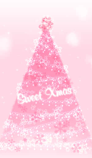 Celebrate The Festive Season In Style With This Cute Pink Christmas Tree Wallpaper