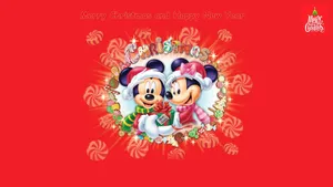 'celebrate The New Year With Mickey Mouse' Wallpaper