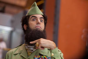 Celebrated Actor Sacha Baron Cohen In 'the Dictator' Character Wallpaper