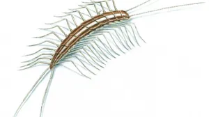 Centipede Brown Drawing On Plain White Wallpaper