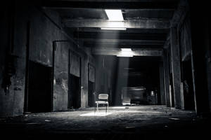 Chair Inside Black Abandoned Building Pc Wallpaper