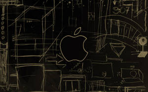 Chalkboard Geometry And Apple Logo Wallpaper