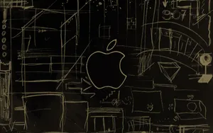 Chalkboard Geometry And Apple Logo Wallpaper