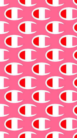 Champion Logo In Pink Patterns Wallpaper