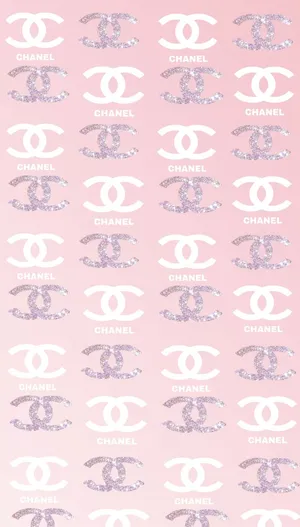 Chanel Logo On A Pink Background Wallpaper