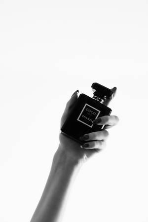 Chanel Noir With Hand Grayscale Wallpaper