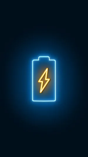 Charging Battery Neon Aesthetic Iphone Wallpaper