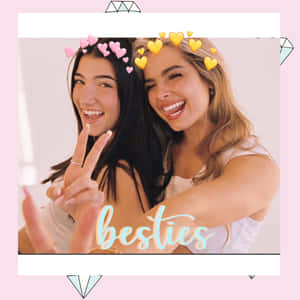 Charli And Addison Cute Polaroid Aesthetic Wallpaper
