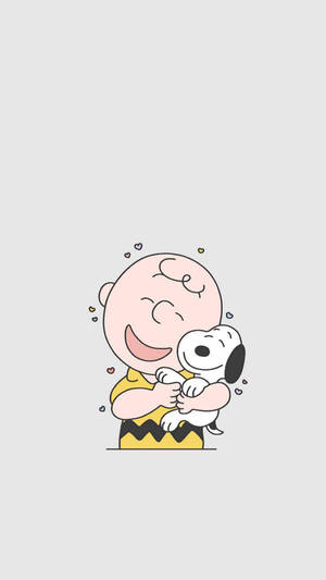 Charlie Brown And Snoopy Cuddling Wallpaper