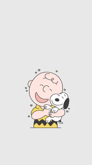 Charlie Brown And Snoopy Cuddling Wallpaper
