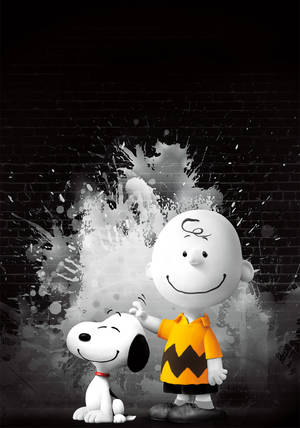 Charlie Brown Monochromatic Poster Wallpaper