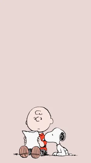 Charlie Brown Snoopy Reading Wallpaper