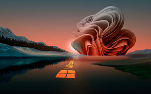 Charming Photograph With Windows 11 Logo Wallpaper