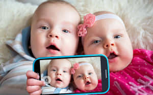 Charming Portrait Of Boy And Cute Sister Wallpaper