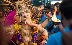 Chaturthi Festival Ganesh Desktop Digital Artwork Wallpaper