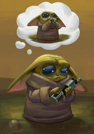 Check Out This Baby Yoda Cartoon Wallpaper