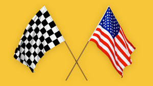 Checkered Flag And Usa Flag Wallpaper