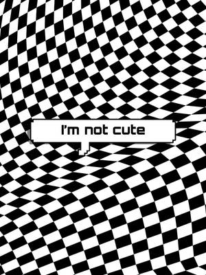 Checkered Pattern In Black And White With Text Bubble Wallpaper