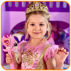 Cheerful Diana Playing With Colorful Toys Wallpaper