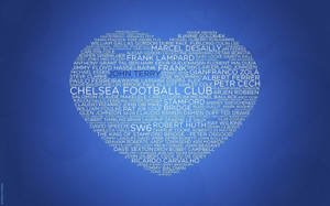 Chelsea Fc Heart With Player Names Wallpaper
