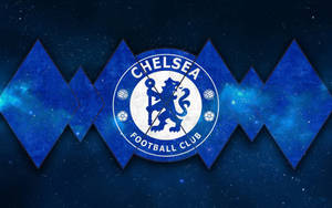 Chelsea Fc Logo In Diamond Patterns Wallpaper