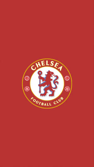 Chelsea Football Club Logo On A Red Background Wallpaper
