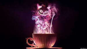 Cheshire Cat In A Cup Wallpaper