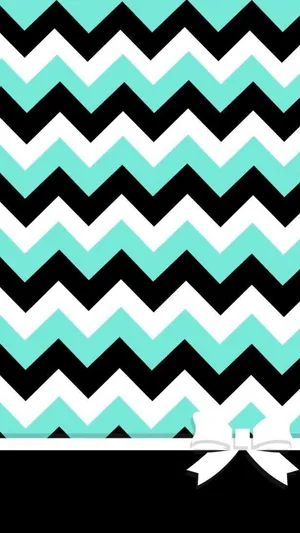 Chevron Pattern With Black And White Bow Wallpaper