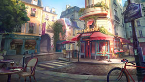 Chez Marceau Cafe Paris Art Wallpaper