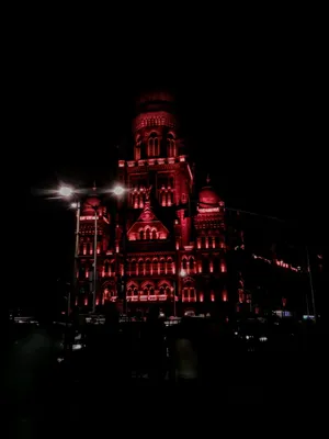 Chhatrapati Shivaji Maharaj Terminus At Night Hd Wallpaper