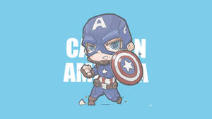 Chibi Captain America Digital Art Wallpaper