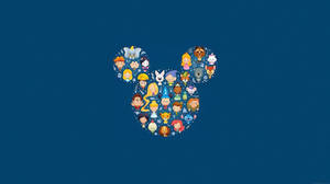 Chibi Characters Disney Logo Wallpaper