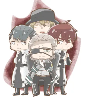 Chibi Fire Force Characters Wallpaper