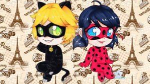 Chibi Ladybug And Cat Noir Wallpaper