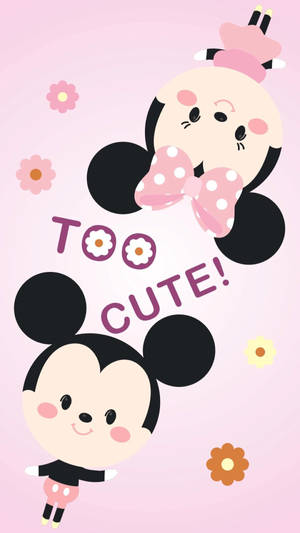 Chibi Mickey And Minnie Mouse Wallpaper