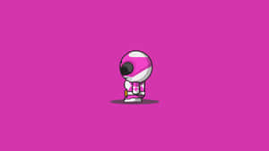 Chibi Pink Rangeron Pink Background Wallpaper