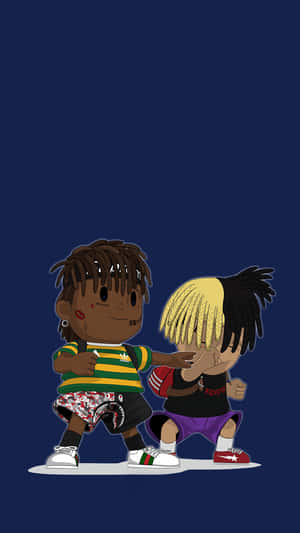 Chibi Xxxtentacion And Ski Mask Anime Cartoon Wallpaper