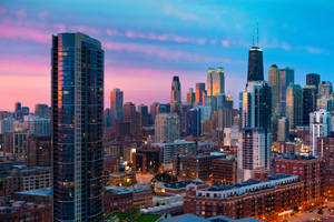 Chicago Amazing Sunset Wallpaper