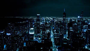 Chicago City Skyline Night Wallpaper