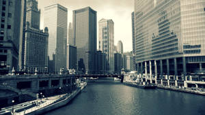 Chicago River Cityscape Wallpaper
