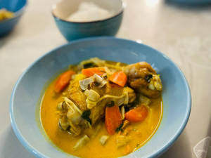 Chicken Thai Yellow Curry Cuisine Wallpaper