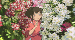 Chihiro In The Garden Spirited Away Wallpaper