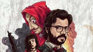 Chilling Professor Money Heist Poster Wallpaper