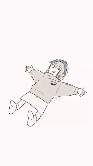 Chilling With Anime White Wallpaper