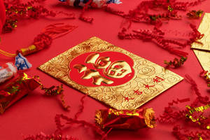 Chinese New Year Gold Good Luck Envelope Wallpaper