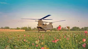 Chinook Military Helicopter With Flowers Wallpaper