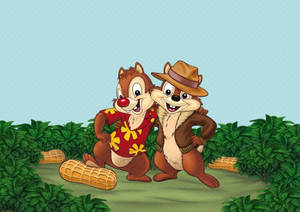 Chip N Dale In A Garden Wallpaper