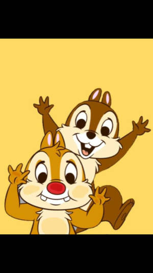 Chip N Dale In Photo Frame Wallpaper