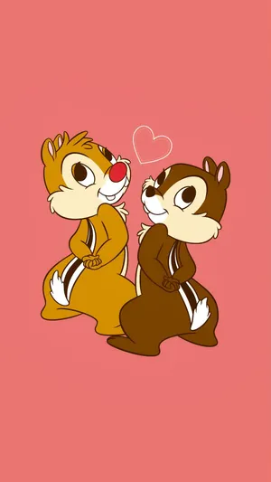 Chip N Dale In Pink Setting Wallpaper