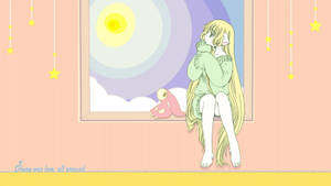 Chobits Creative Moon Art Wallpaper